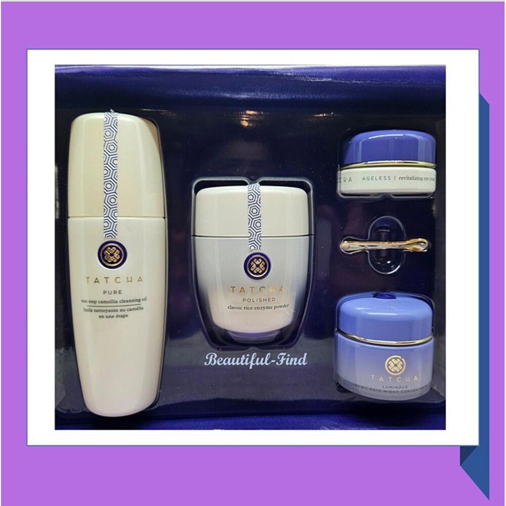 Tatcha Dewy Overnight Concentrate Renewal Eye Cream Cleanser Set NIB